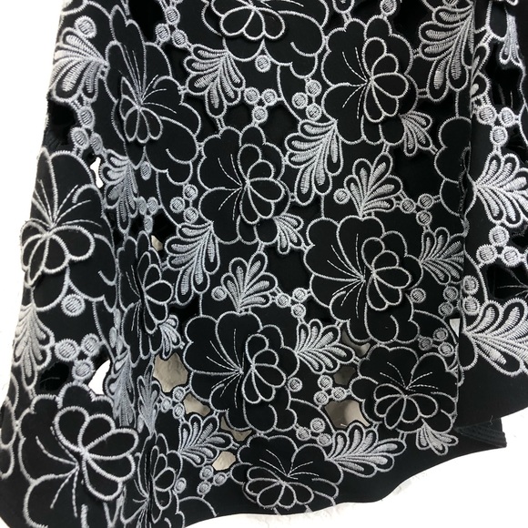 Tibi 3D Lace Embroidered Applique Asymmetrical Ski - Picture 2 of 6